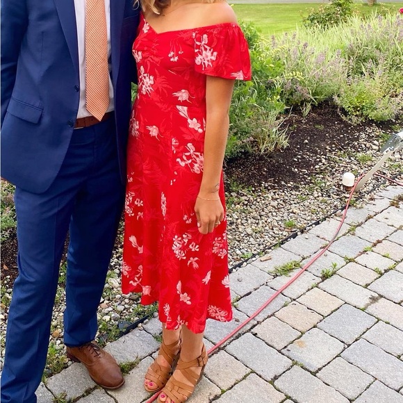 Chelsea28 Red Midi Dress - Picture 1 of 4